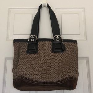 EUC Coach Signature Insignia Print Shoulder Bag